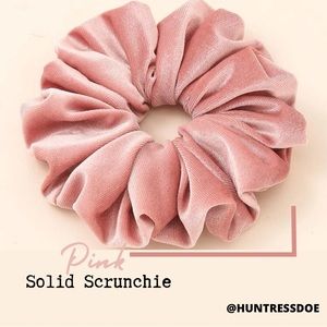 Pink Velvet Solid Scrunchie